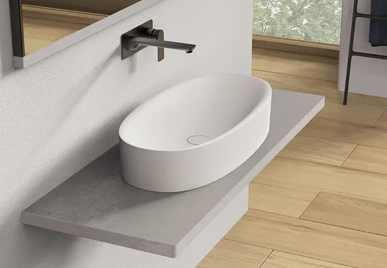 SSI Design Solid Cliff waskom 70x35x12.5cm mat wit Direct Beschikbaar