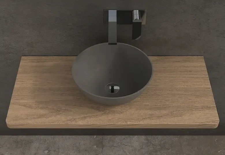Bestel Nu SSI Design Solid Thin waskom 39x14,5cm donkergrijs