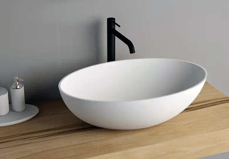 Lage Prijs SSI Design Solid Thin ovale waskom 50x33x14,5cm mat wit