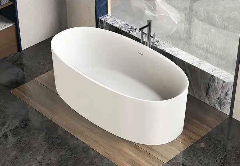 SSI Design Solid Cliff vrijstaand bad 175x88x56cm mat wit Bestel Nu