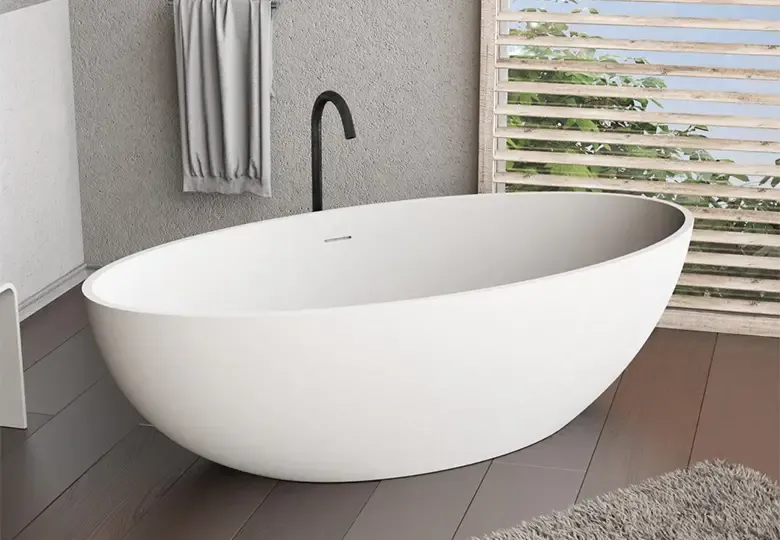 Aanbieding SSI Design Solid Ellipse vrijstaand bad 180x88x55cm mat wit