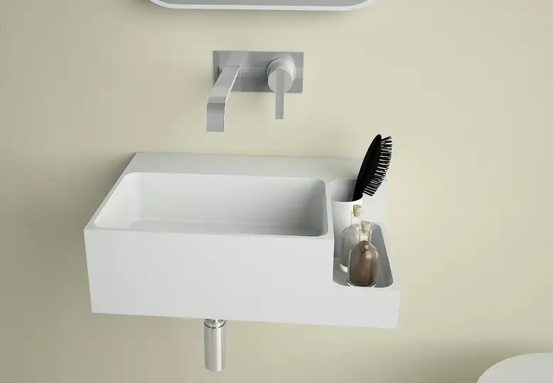 SSI Design Solid Dubla 1.0 wastafel zonder kraangaten 50x36x15.5cm mat wit Dagaanbieding