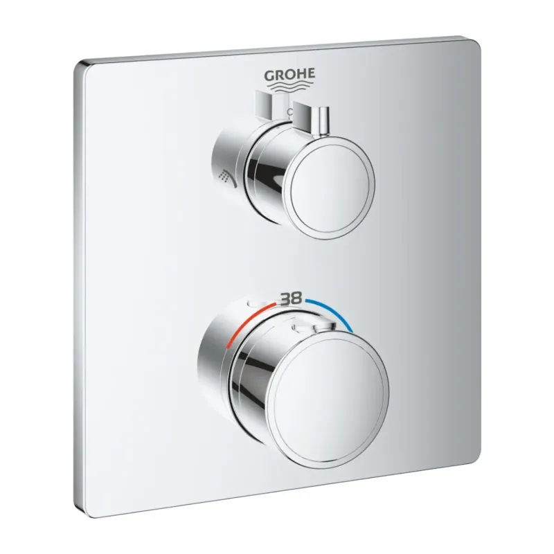 Grohe Grohtherm thermostatische mengkraan afbouwdeel rechthoekig chroom 2-wegs Meest Verkocht