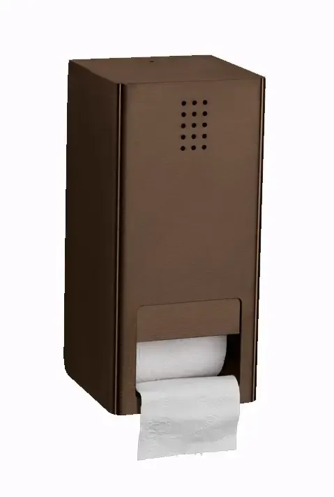 Proox One dubbele toiletrolhouder met klep verticaal brons Actieprijs