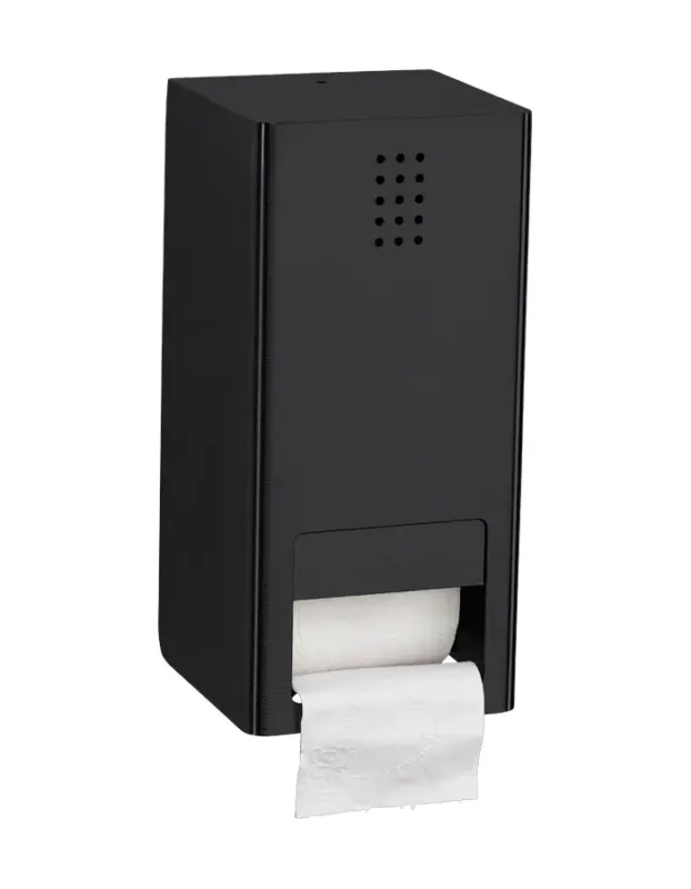 Express Levering Proox One dubbele toiletrolhouder met klep verticaal zwart