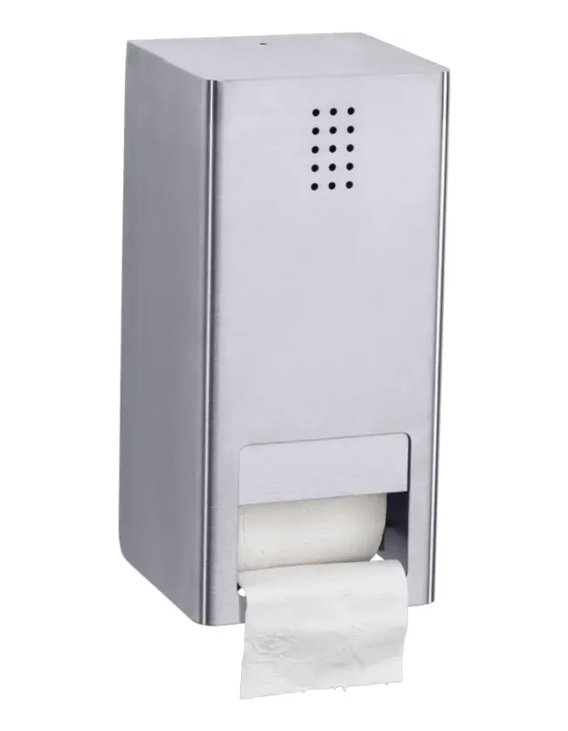 Proox One dubbele toiletrolhouder met klep verticaal RVS Uitverkoop