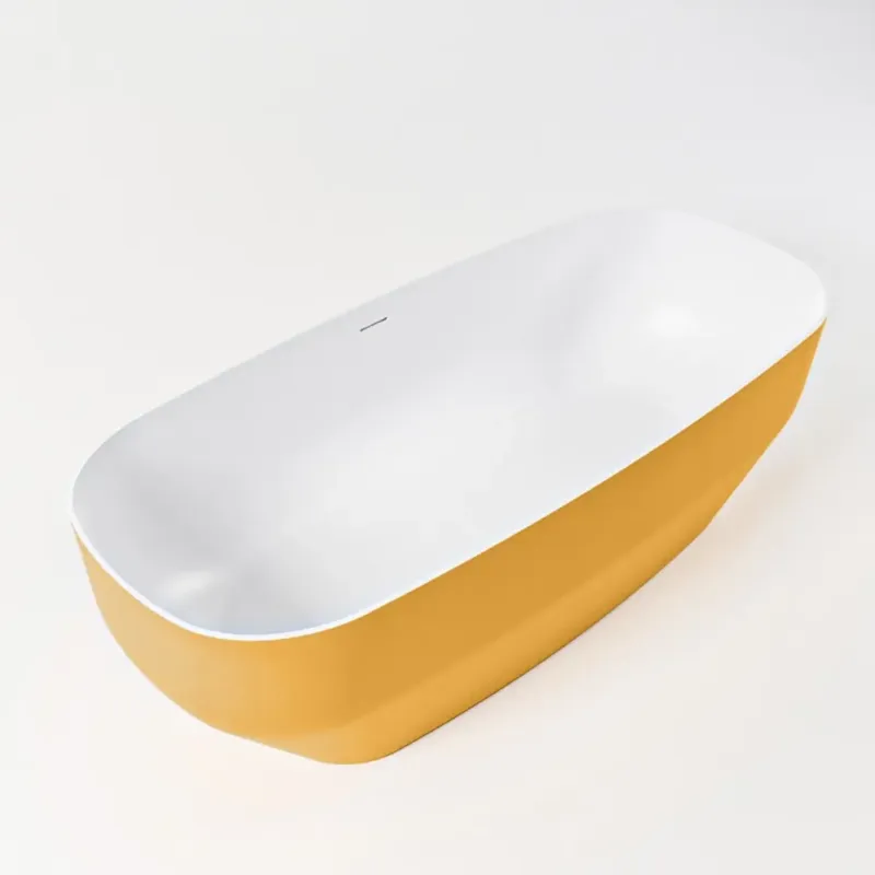 Mondiaz Stone vrijstaand bad 170x75cm kleur ocher/talc Beperkte Voorraad