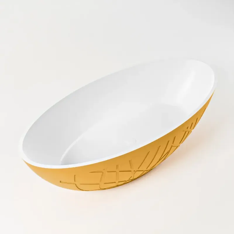 Mondiaz Holm vrijstaand bad 180x85cm kleur ocher/talc Nieuw