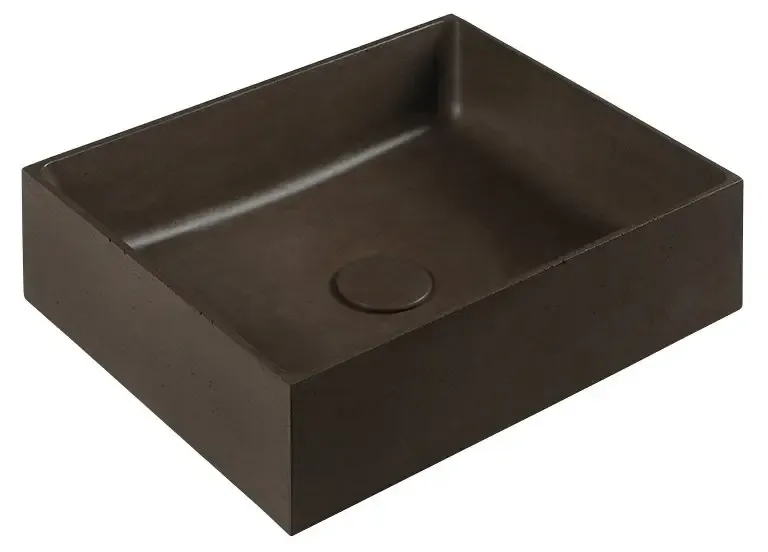 Sapho Formigo betonnen wastafel 47.5x13x36.5cm donkerbruin Must-Have