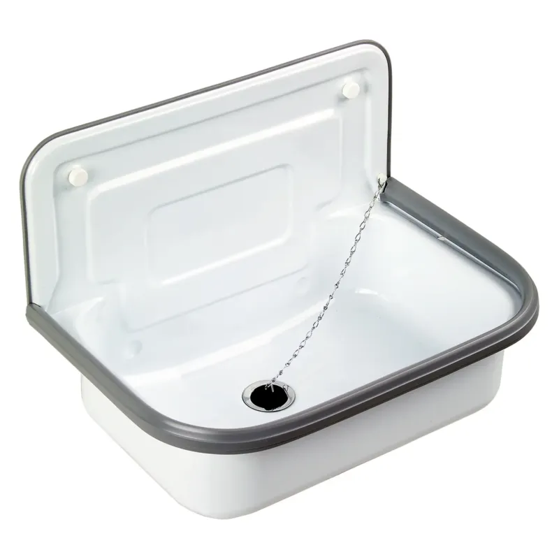 Differnz uitstortgootsteen met afvoerstop 50x33cm wit Weekendaanbieding