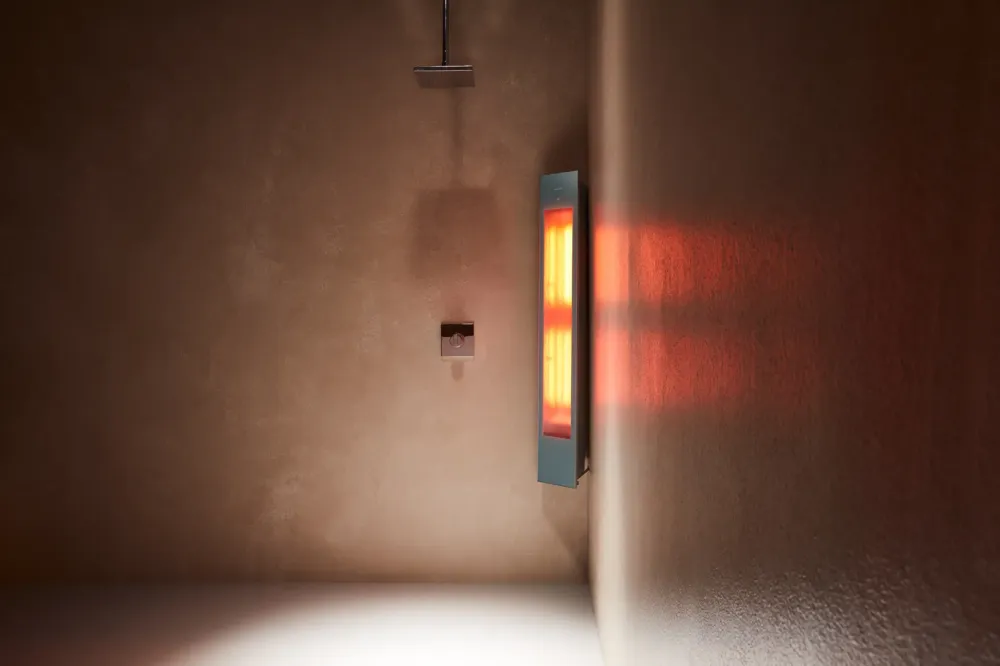 Sunshower Solo Organic Grey opbouw infraroodlamp 124x20x18 Direct Verzonden