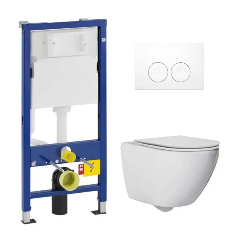 Geberit UP100 toiletset met Saniclear Jama Compact randloos toilet en softclose zitting Tijdelijk Beschikbaar