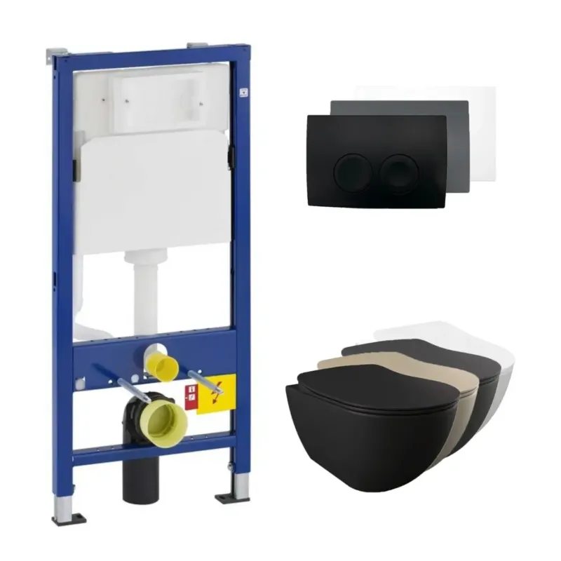 Express Levering Geberit UP100 toiletset met Sanigoods Alpha randloos toilet met sproeier naar keuze en softclose zitting