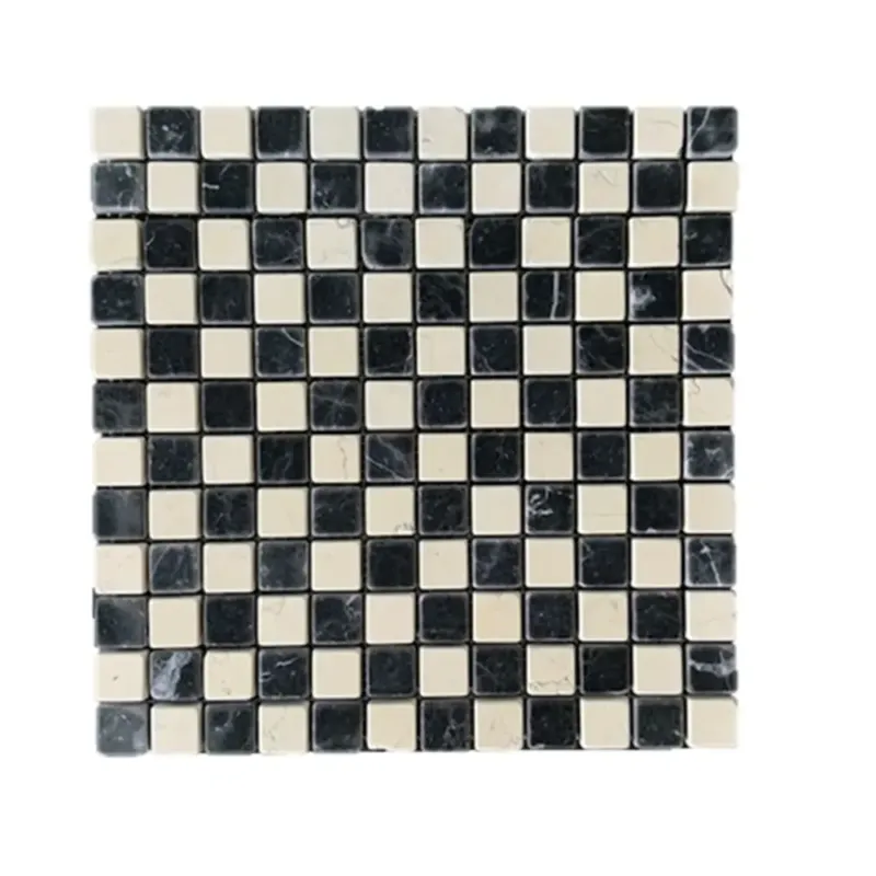 Op = Op Terre d´Azur Granito Mosaic strip zwart/wit 30x30