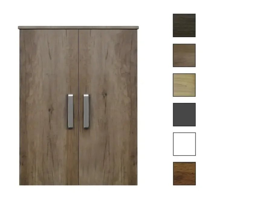 Hete Deal Sanicare kolomkast met luxe chromen greep 67x90x32cm truffel