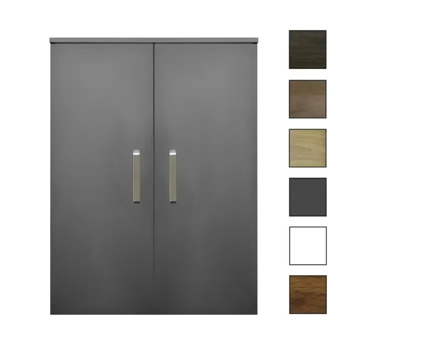 Weekendaanbieding Sanicare kolomkast met luxe chromen greep 67x90x32cm antraciet