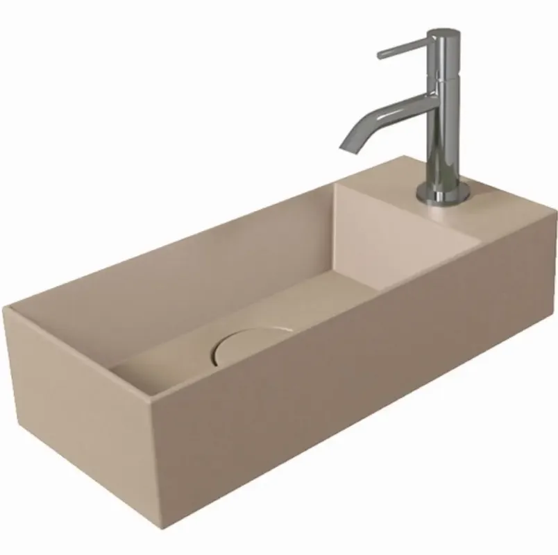 Gereduceerde Prijs Salenzi Spy Fontein met clickwaste 45x20 cm mat taupe