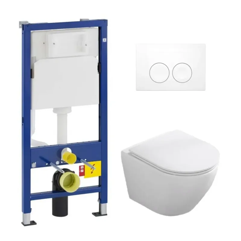 Geberit UP100 toiletset met Saniclear Itsie mat witte toiletpot randloos met softclose zitting Dagaanbieding