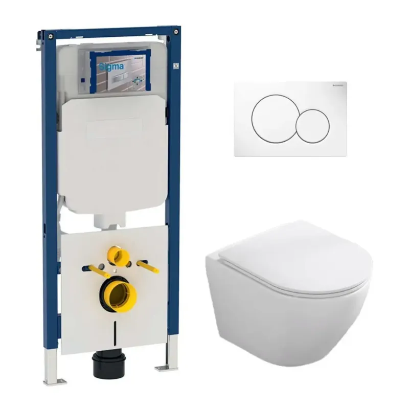 Beste Prijs Geberit UP720 toiletset met Saniclear Itsie mat witte toiletpot randloos met softclose zitting