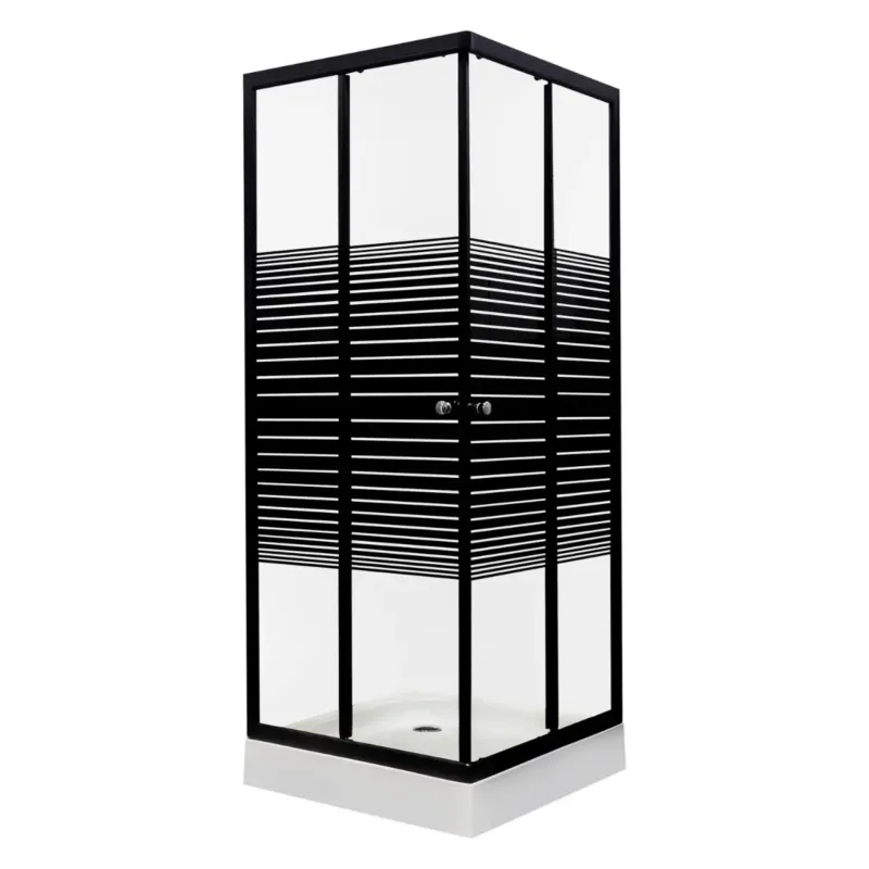 Actieprijs Kerra Pico Black douchecabine 80x80cm met douchebak