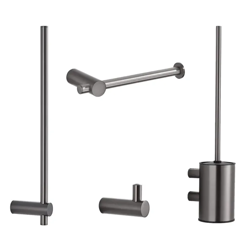 Saniclear Academy toiletaccessoiresset 4-delig verouderd ijzer - gunmetal Betaalbaar