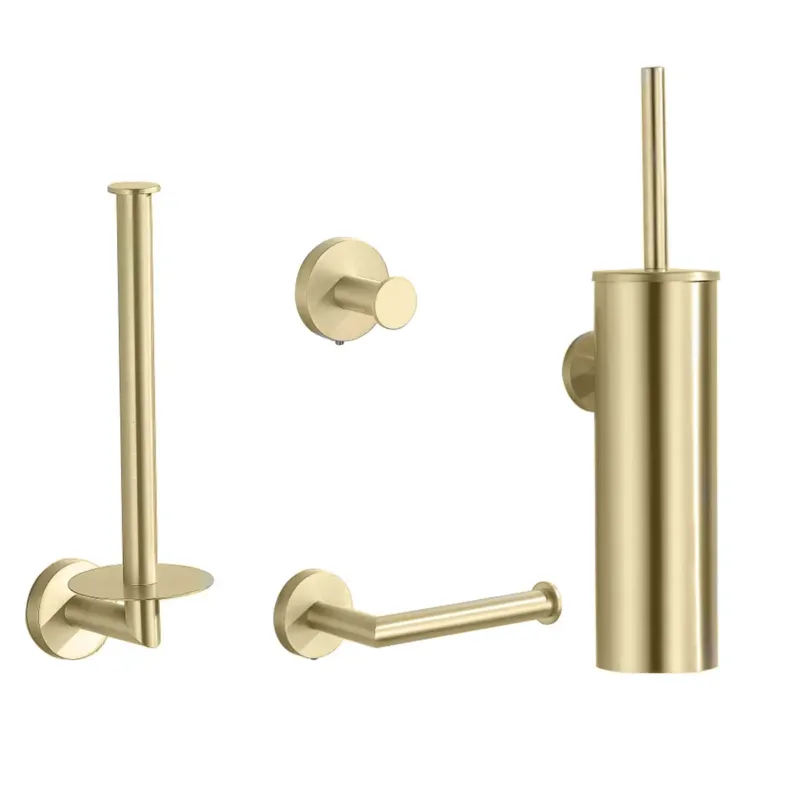 Direct Verzonden Saniclear Brass toilet accessoiresset 4-delig geborsteld messing mat goud
