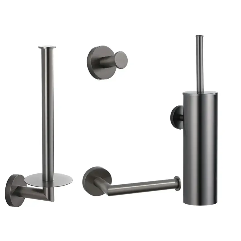 Saniclear Iron toilet accessoiresset 4-delig verouderd ijzer - gunmetal Must-Have