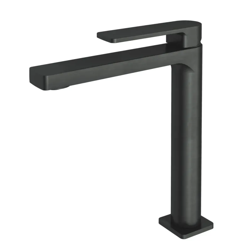 Hotbath Gal verhoogde wastafelmengkraan geborsteld gunmetal PVD Flitsaanbieding