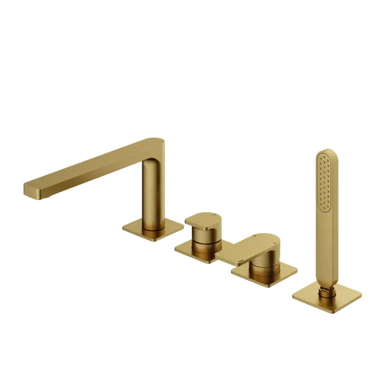 Hotbath Gal badrandcombinatie mengkraan met uitloop geborsteld messing PVD Lage Kosten