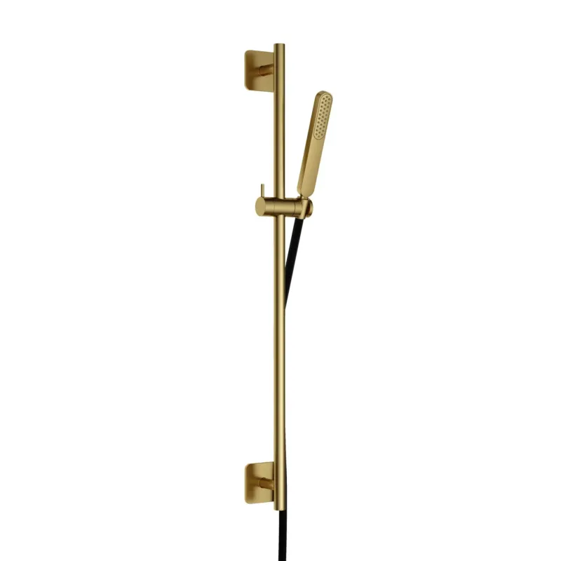Hotbath Gal glijstang 100cm met doucheslang en handdouche geborsteld messing PVD Bestseller