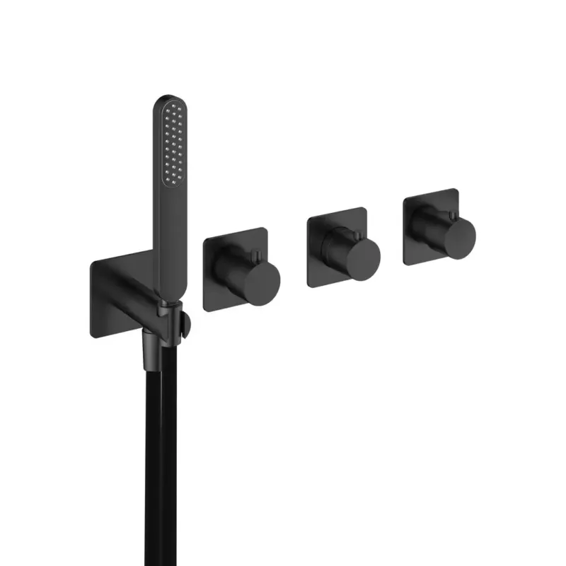 Aanbieding Hotbath Gal afbouwdeel inbouw bad/douche thermostaat met 2 stopkranen zonder uitloop geborsteld gunmetal PVD