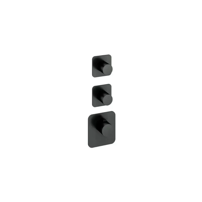 Hotbath Gal High Flow inbouwthermostaat met 2 stopkranen afbouwdeel geborsteld gunmetal PVD Exclusieve Aanbieding