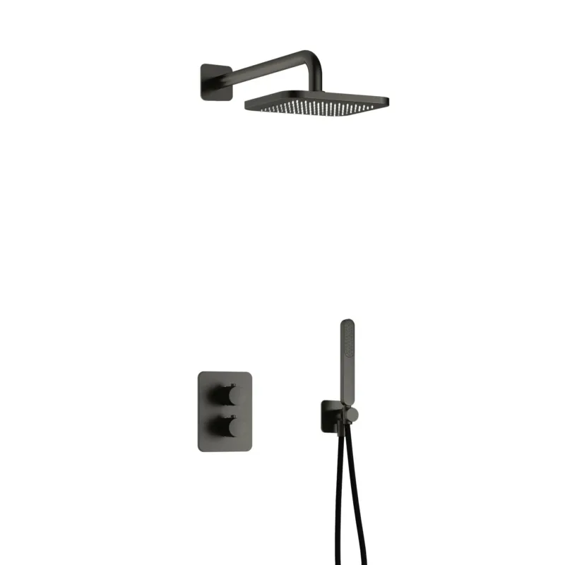Hotbath Gal IBS40ABGP inbouwdouche geborsteld gunmetal PVD Op = Op