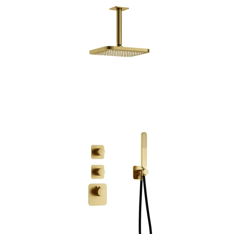 Hotbath Gal IBS40BBP High Flow inbouwdouche met plafondbuis geborsteld messing PVD Betaalbaar