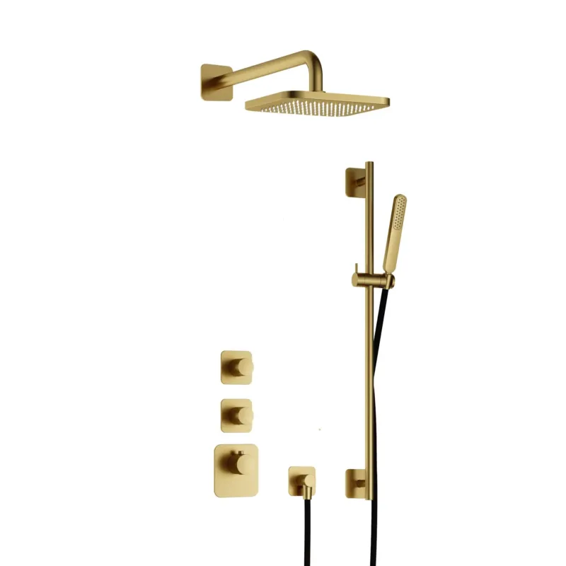 Hotbath Gal IBS40BBP High Flow inbouwdouche met glijstang geborsteld messing PVD Betrouwbaar