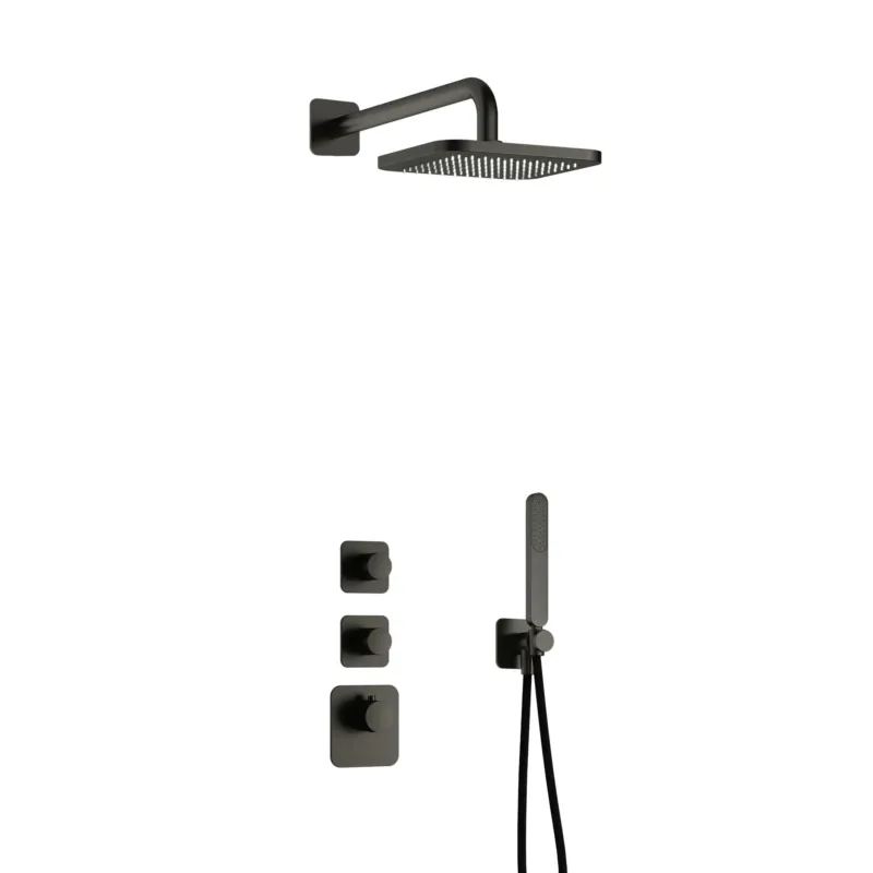 Hotbath Gal IBS40BGP High Flow inbouwdouche geborsteld gunmetal PVD Hoge Kwaliteit