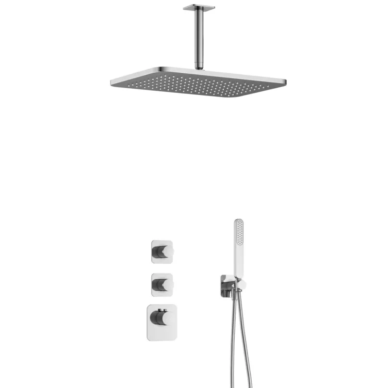 Actieprijs Hotbath Gal IBS40CR High Flow inbouwdouche met plafondbuis en 27x40cm hoofddouche chroom