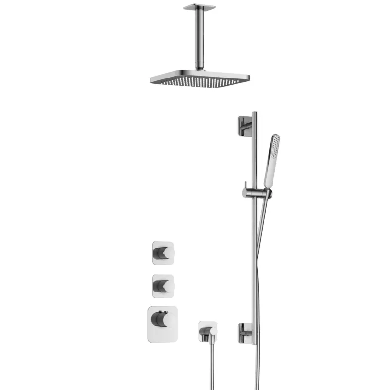 Premium Hotbath Gal IBS40CR High Flow inbouwdouche met plafondbuis en glijstang chroom