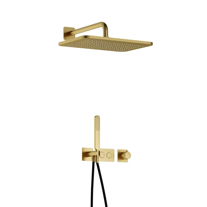 Hotbath Gal IBS41BBP inbouwdouche met 27x40cm hoofddouche geborsteld messing PVD Superprijs