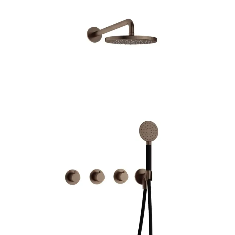 Superprijs Hotbath Cobber IBS70 inbouwdouche met ronde handdouche verouderd messing