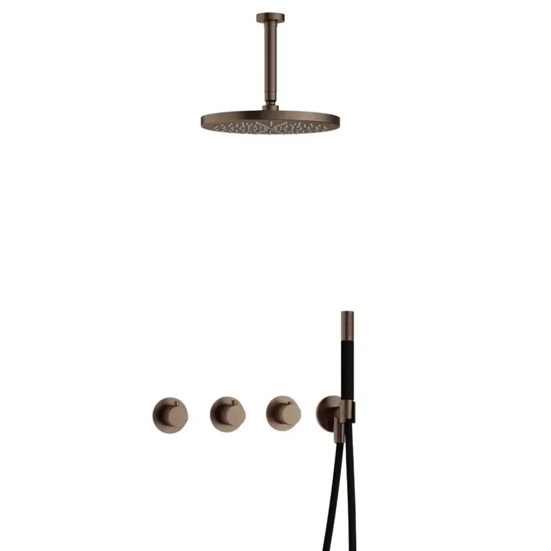 Hotbath Cobber IBS70 inbouwdouche met 15cm plafondbuis en 30cm hoofddouche verouderd messing Beste Prijs