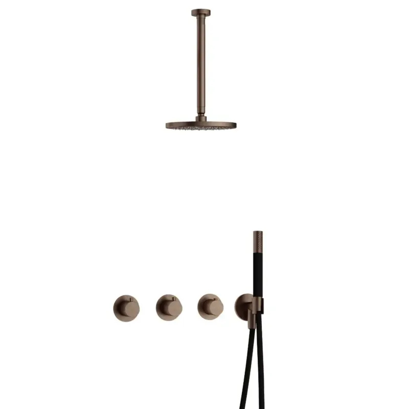 Weekendaanbieding Hotbath Cobber IBS70 inbouwdouche met 30cm plafondbuis verouderd messing