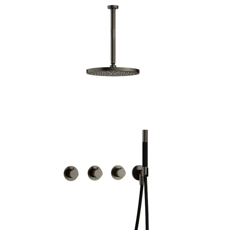 Hotbath Cobber IBS70 inbouwdouche met 30cm plafondbuis en 30cm hoofddouche verouderd ijzer Hete Deal