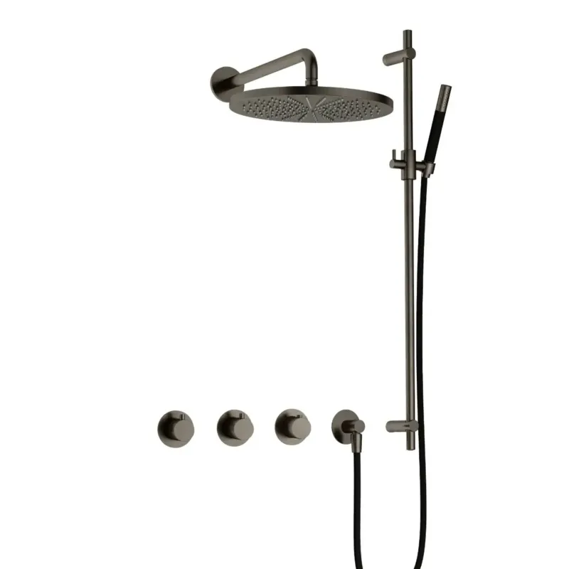 Lage Prijs Hotbath Cobber IBS70 inbouwdouche met 30cm hoofddouche en glijstang verouderd ijzer