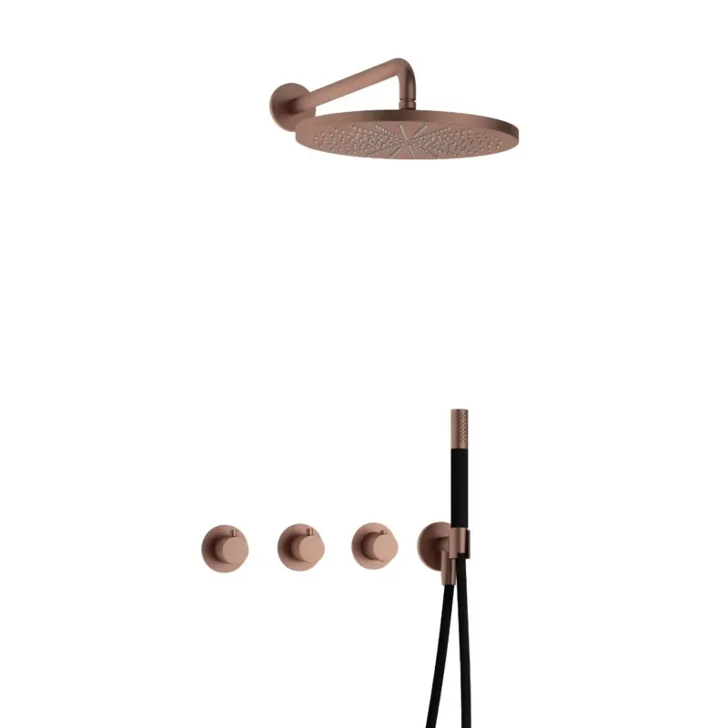 Nu Kopen Hotbath Cobber IBS70 inbouwdouche met 30cm hoofddouche geborsteld koper PVD