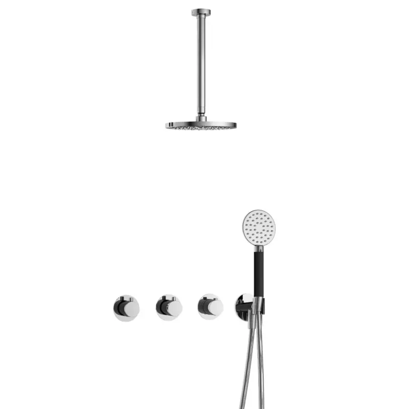 Rechtstreeks Van De Fabrikant Hotbath Cobber IBS70 inbouwdouche met ronde handdouche en 30cm plafondbuis chroom