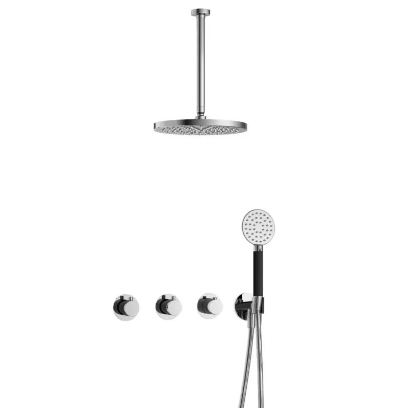 Express Levering Hotbath Cobber IBS70 inbouwdouche met ronde handdouche, 30cm plafondbuis en 30cm hoofddouche chroom