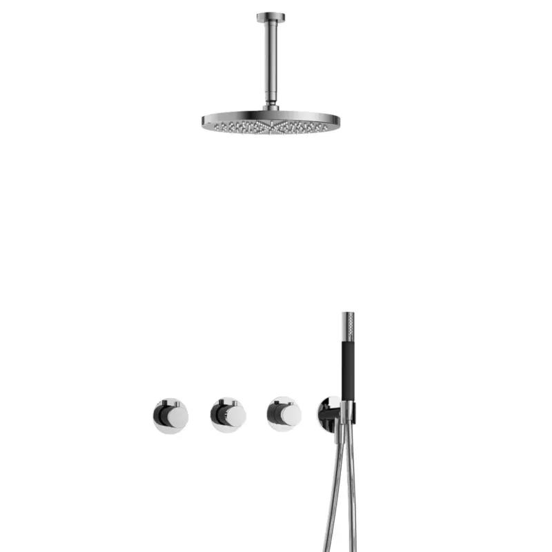 Hoge Kwaliteit Hotbath Cobber IBS70 inbouwdouche met 15cm plafondbuis en 30cm hoofddouche chroom