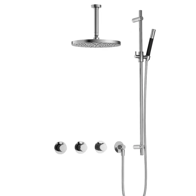 Hete Deal Hotbath Cobber IBS70 inbouwdouche met 15cm plafondbuis, 30cm hoofddouche en glijstang chroom