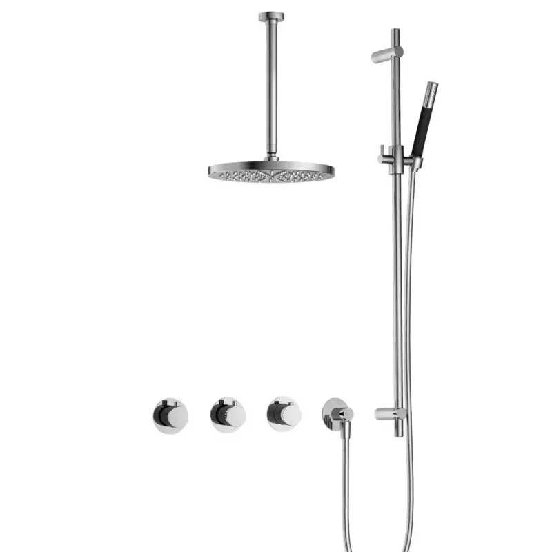 Hoge Kwaliteit Hotbath Cobber IBS70 inbouwdouche met 30cm plafondbuis, 30cm hoofddouche en glijstang chroom
